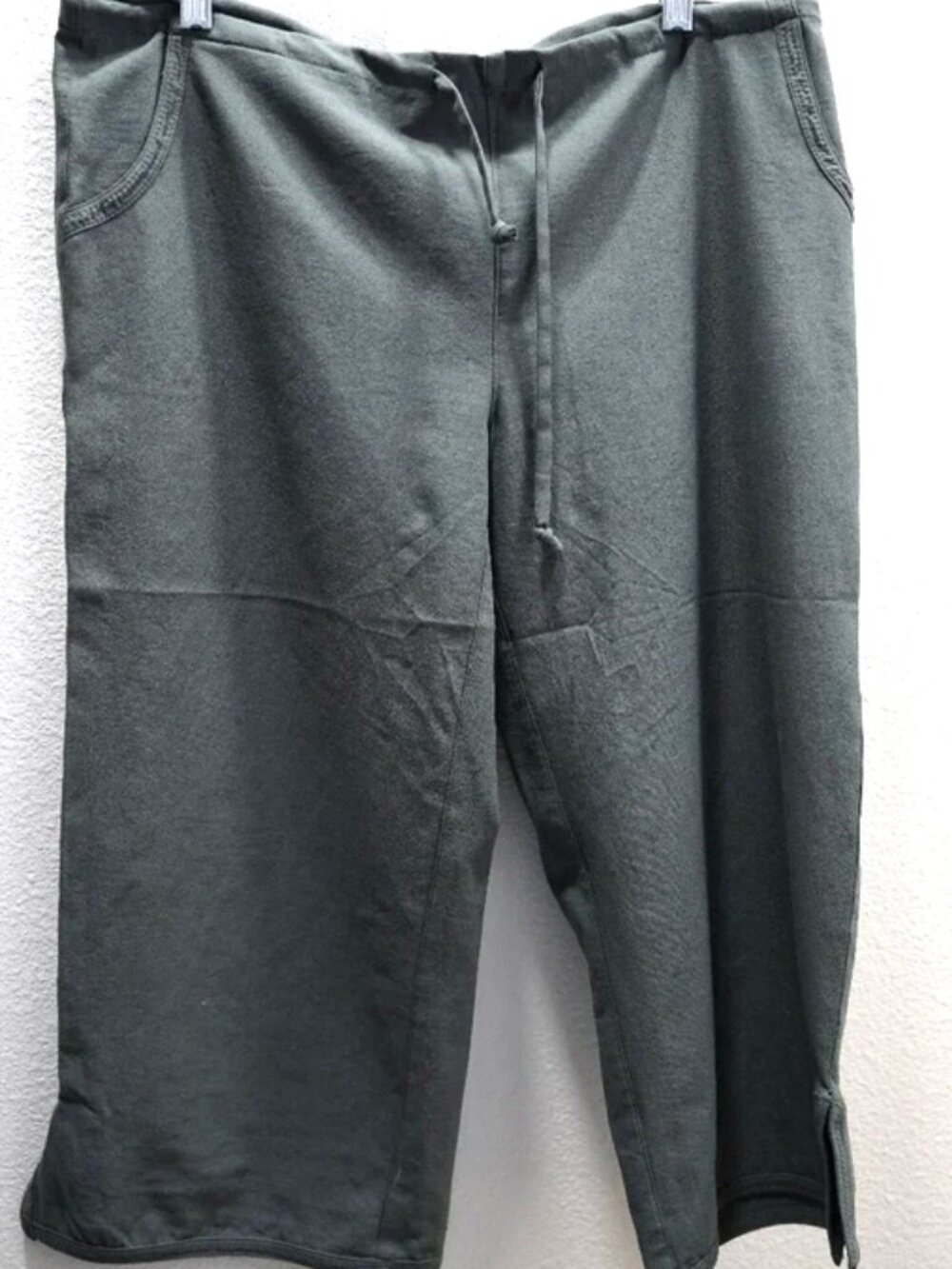 Lucy Gray Soft Stretch Crop Yoga Drawstring Waist Pants size M